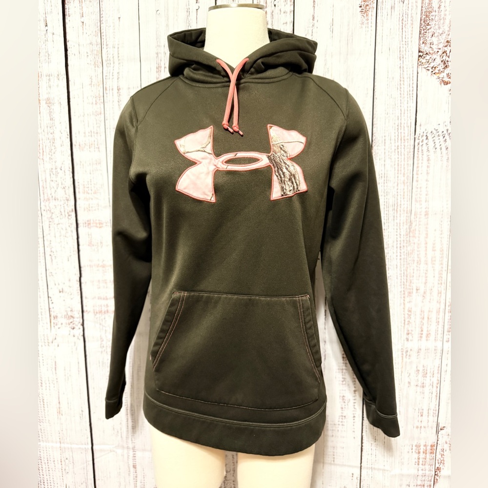 Under Armour Olive Hoodie with Pink‎ Emblem